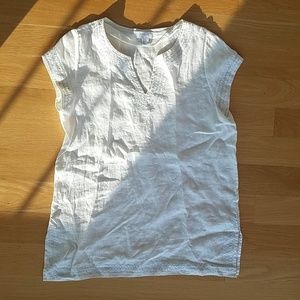 White Linen Tunic Top